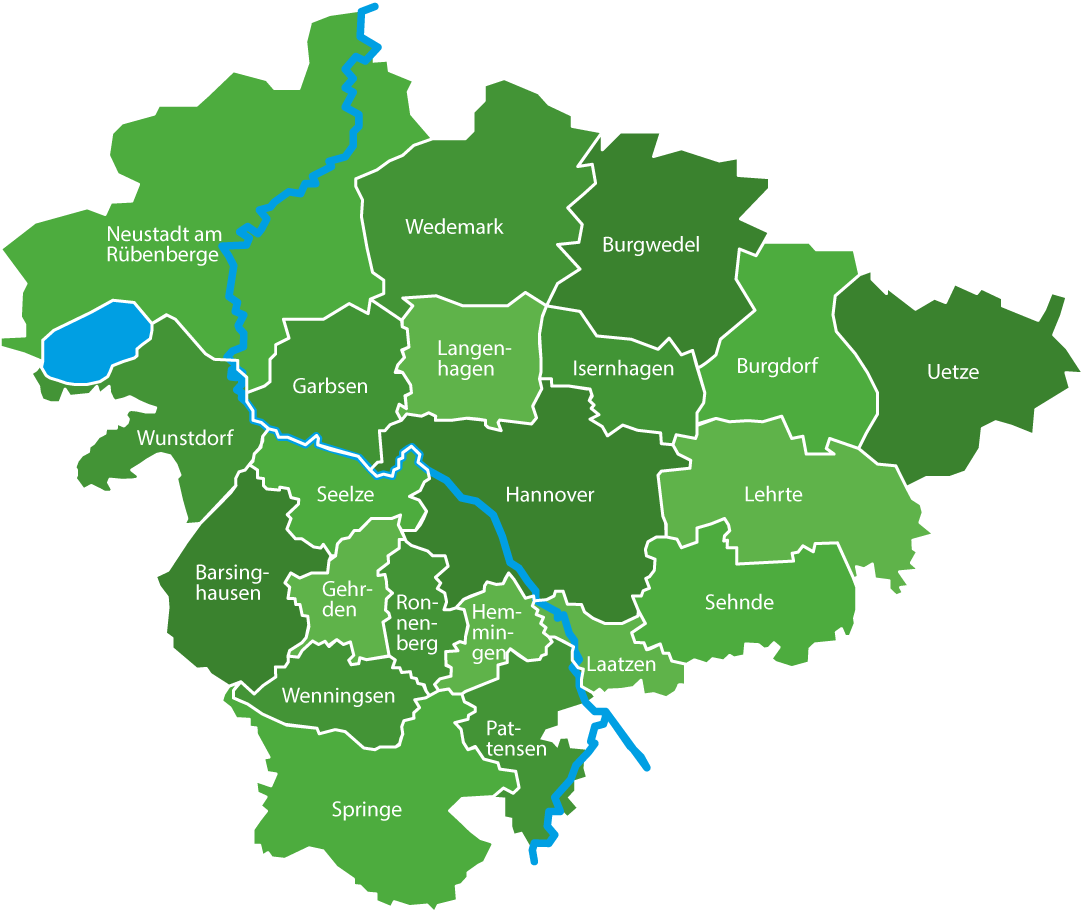 Karte der Region Hannover